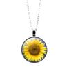 Vintage Sonnenblumen Schmuckset Mit Legierung Anhänger Kette Ohrringe Für Damen