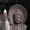 Chinese Style Backflow Incense Burner, Sculpture Purple Sand, Aromatherapy Furnace, Home Decor, Tibetan Buddha, Bodhisattva, 1Pc