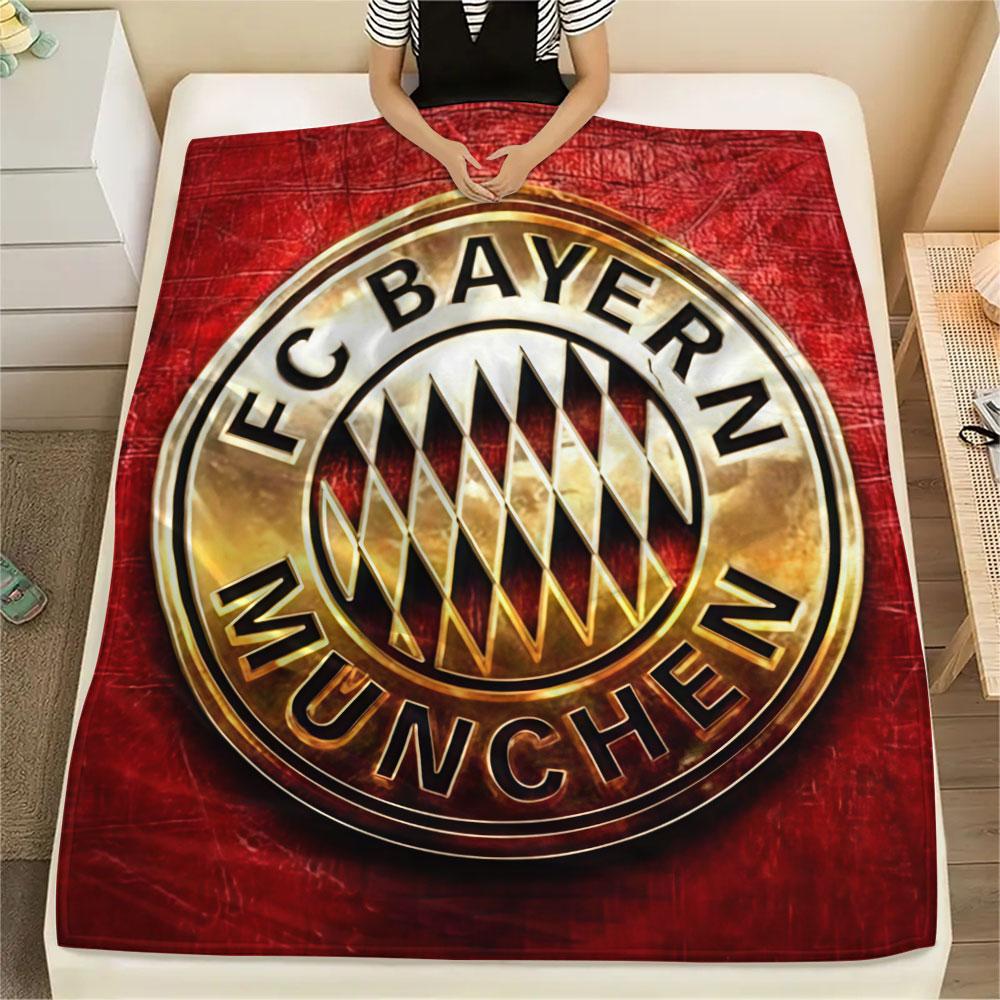 1PC FC Bayern Munchen Patterned Flannel Blanket Suitable For All Seasons for Home Decor Warmth and Comfort Gifts Holiday Present