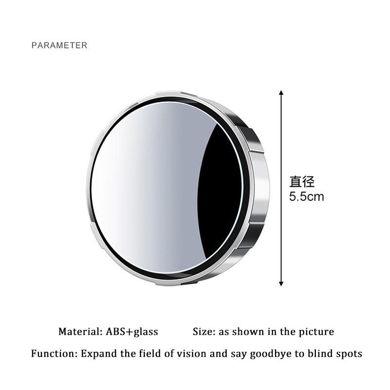 2 Stück 360 Grad verstellbarer runder Rahmen Totwinkelspiegel Auto Zusatzrückspiegel Konvexer Weitwinkelspiegel für Rückwärtsfahren