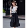 TERRE BLEUE Women's Summer Two-Piece Shirt & A-line Skirt Set