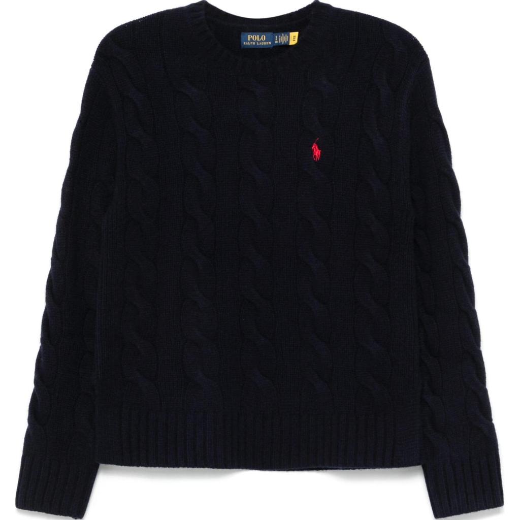 Polo Ralph Lauren Cable Knit Ribbed Crew Neck Sweater Women Sweater Navy-Blue 211926543-009