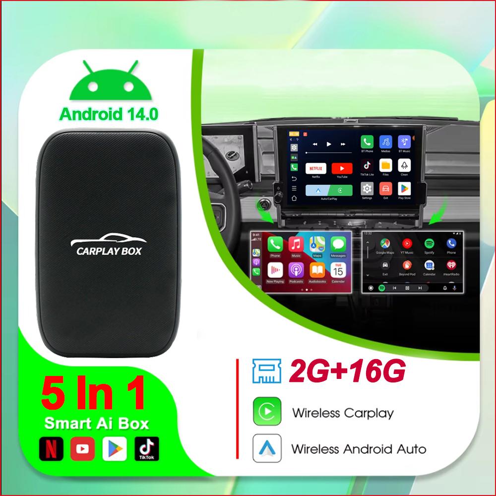 

5-в-1 Carplay AI Box Універсальний Android 14 Бездротовий Carplay Android Auto Адаптер Для Netflix YouTube Для Toyota Mazda Hyundai