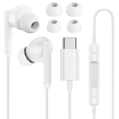Wired Earphones First Compatible with iPhone HIFI Sound Volume Deep Noise Isolation Clear Stereo Headphones Compatible with Type-C Earphones, USB-C