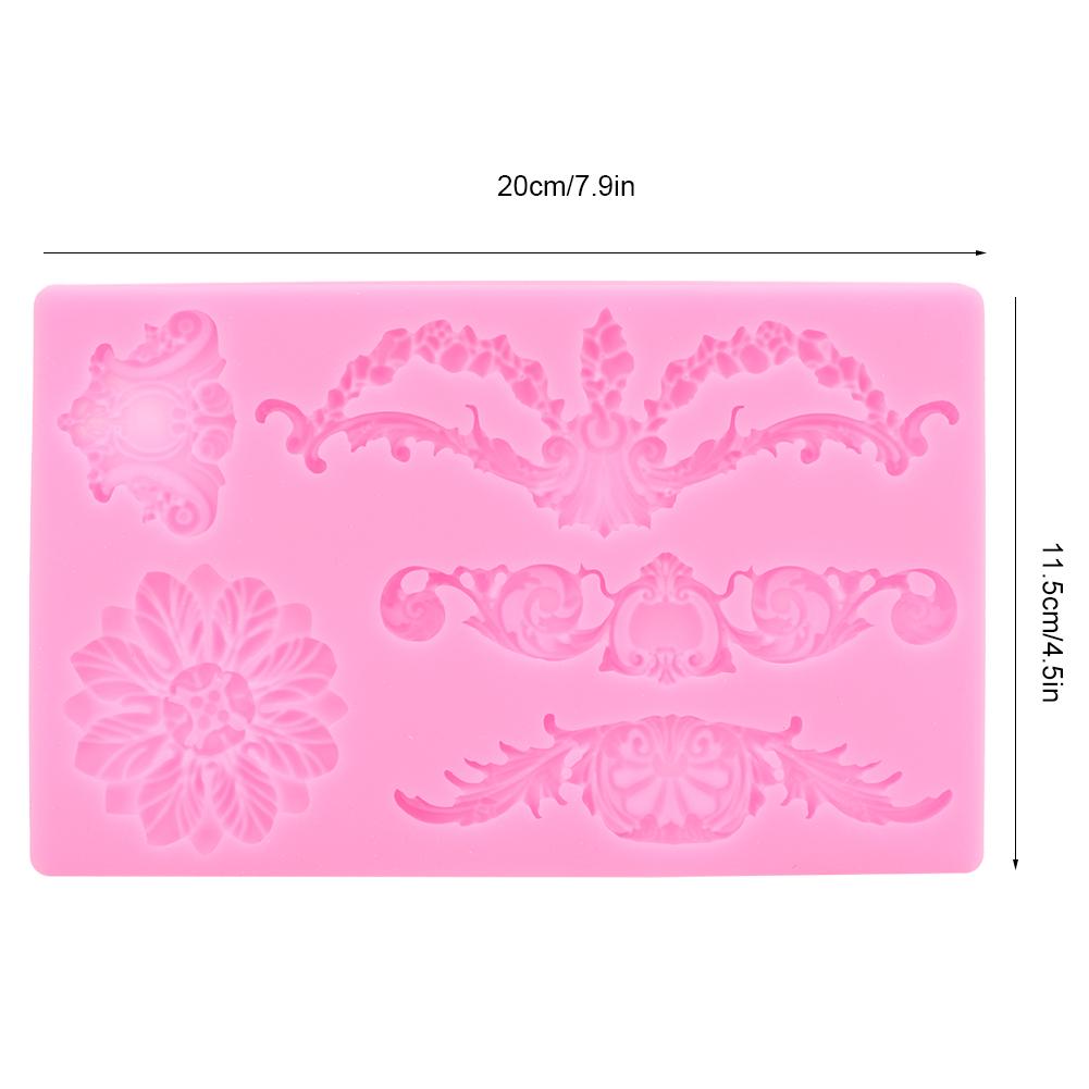 DIY Europäische geprägte Blume Silikonform Kuchen Fondant Keks Schokolade Form Dekorieren Backwerkzeug Rosa