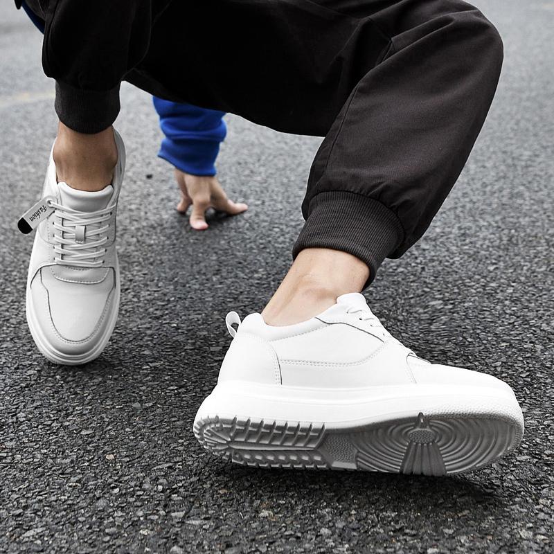 Fashion Outdoor Male Walking Shoes Genuine Leather Low Top Classic Male Shoes 2024 Fashion Men's Elevator Shoes All-match Mens Sneakers