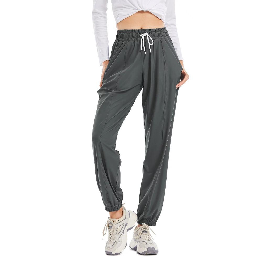 

Attraco Женские однотонные спортивные длинные брюки с эластичной резинкой на талии, повседневные брюки с карманами S серый