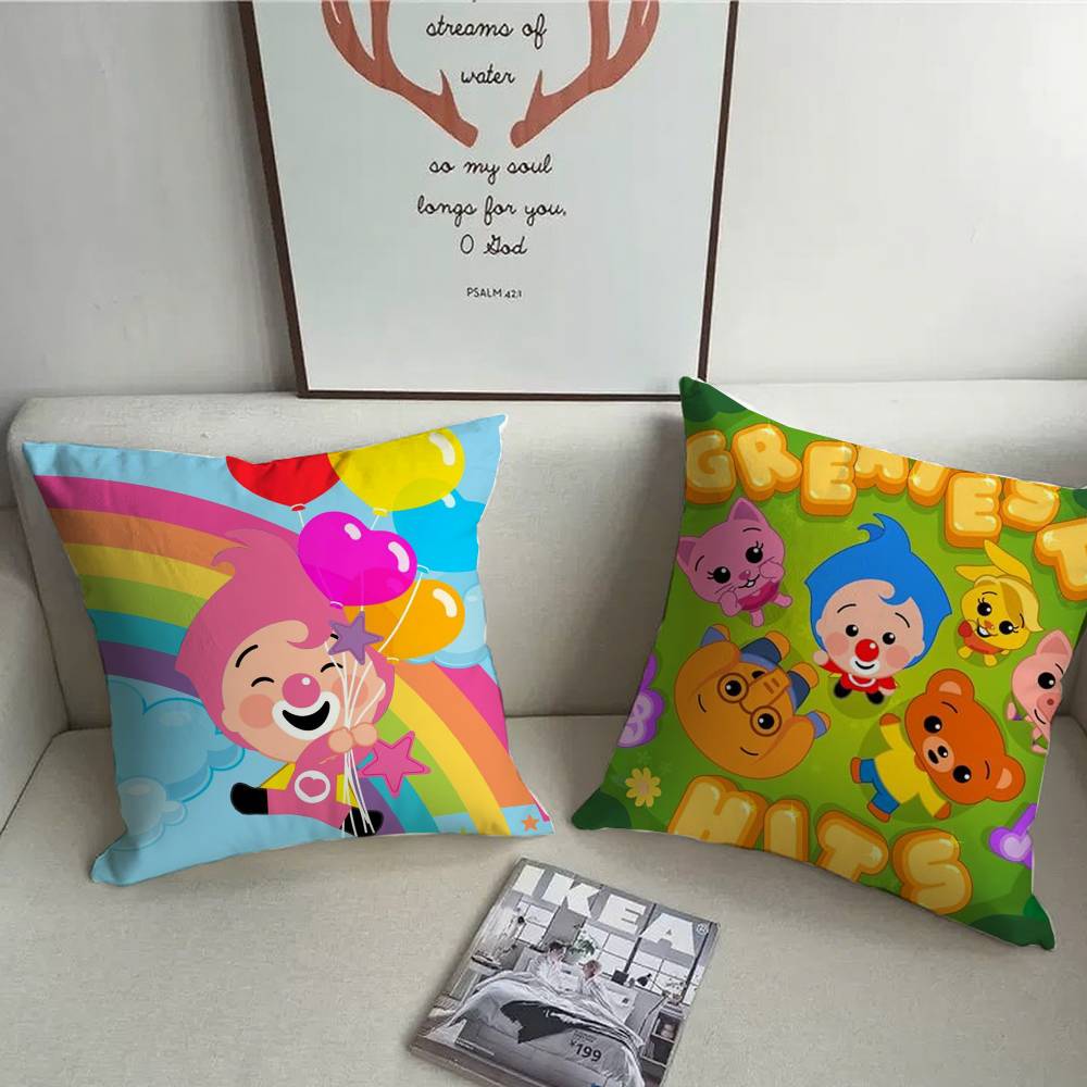Urocza Poszewka na Poduszkę Plim Plim Krótki Plusz Sofa Dekoracyjna Prezent Dom Dwustronny Nadruk Poduszka