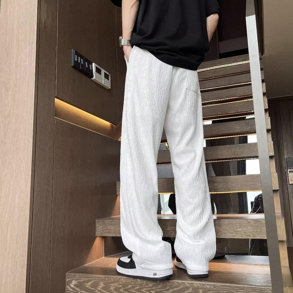 New loose casual pants men's Korean version trendy versatile pants summer thin pendant wide-leg mopping trousers