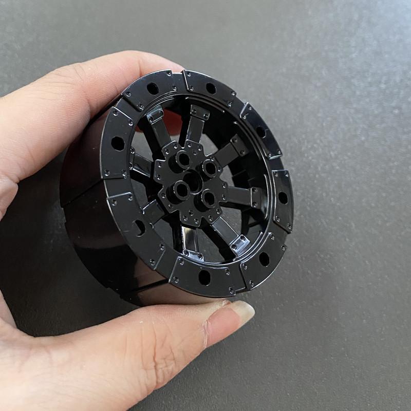 Compatible Building Block 55817 Small Particle Building Block Accessories 55Mm Viking Wagon Wheel, Bulk Parts, Black