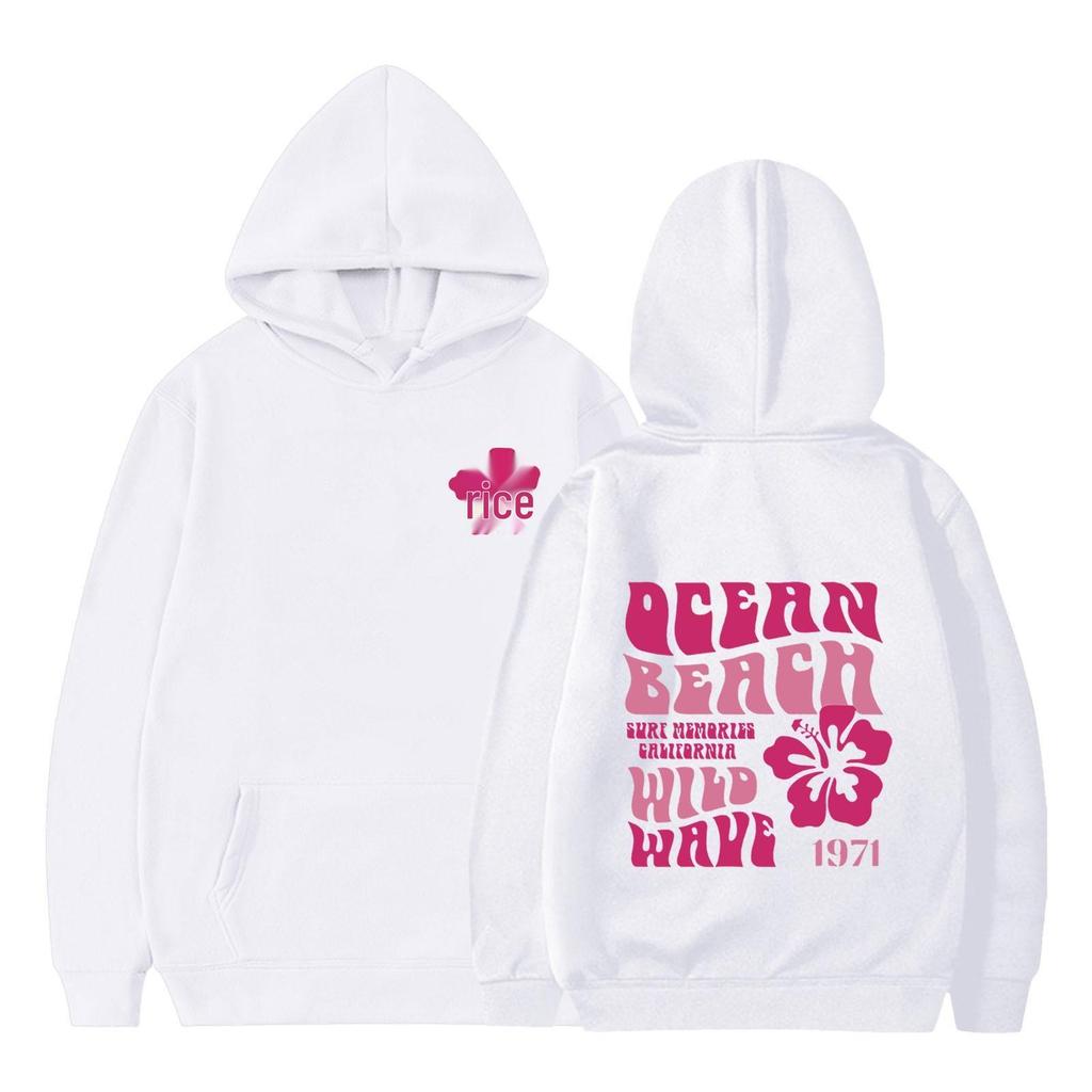 Felpa Stampata QEEAN BEACH Wild Wave 1971 per Bambini - Pullover Autunno/Inverno Vestibilità Larga per Ragazzi e Ragazze