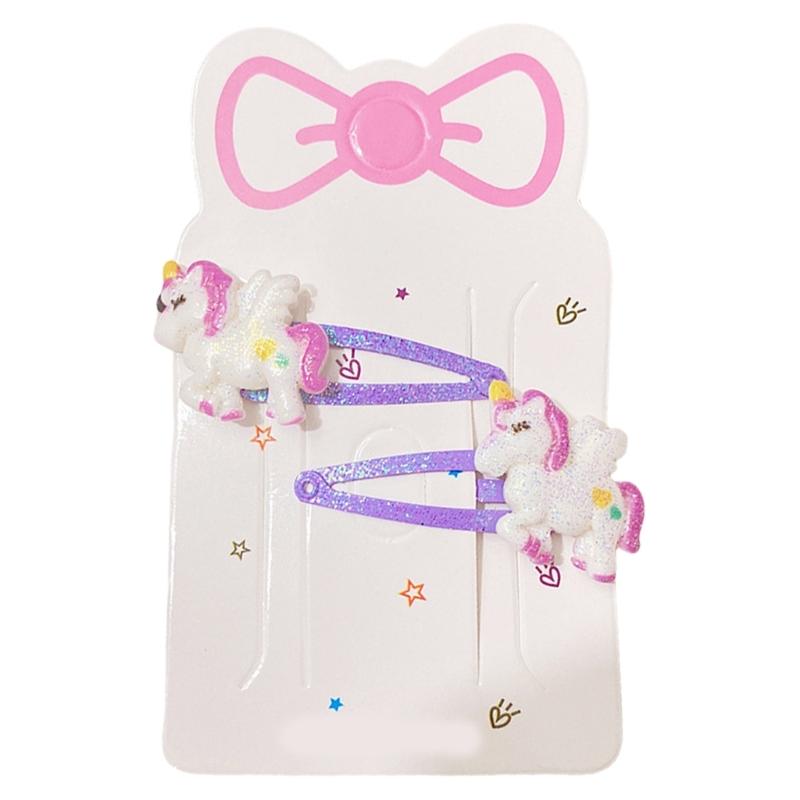 1 Paar Haarspangen für Mädchen Glitzer Haarschmuck Themen Haarnadel Mode Haarteile für Kinder Mehrfarbiges Design