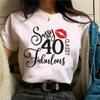 40th Birthday Manga Printed T-shirt Summer Cotton Loose Short Sleeve T-Shirts Women’s