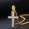 Hiphop Cross Pendant Necklace For Women Jewelry Female Statement Men Iced Out Chain Gold Color Homme Jewellery HP003