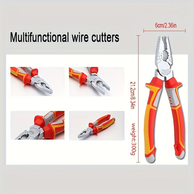 Professional 7" & 8" Multi-Purpose Wire Pliers - Industrial Grade, Needle Nose,Diagonal Cutters with Large Head for Electricians