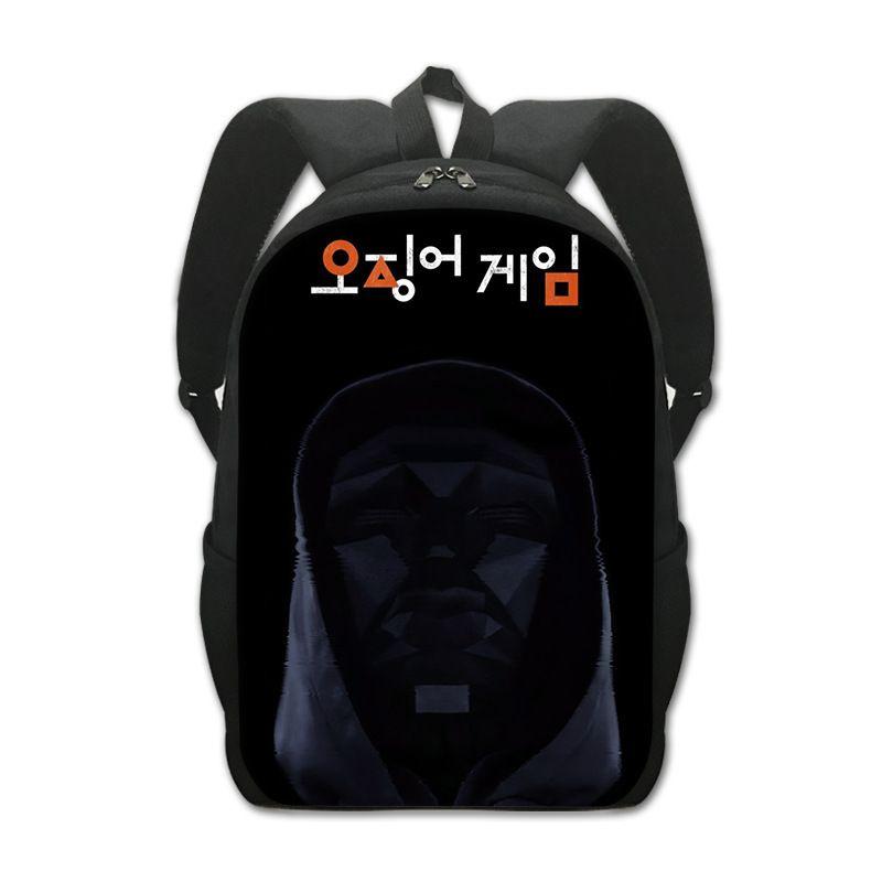 Squid Game Backpack Cartoon Schoolbag For Kids With Adjustable Shoulder Straps
