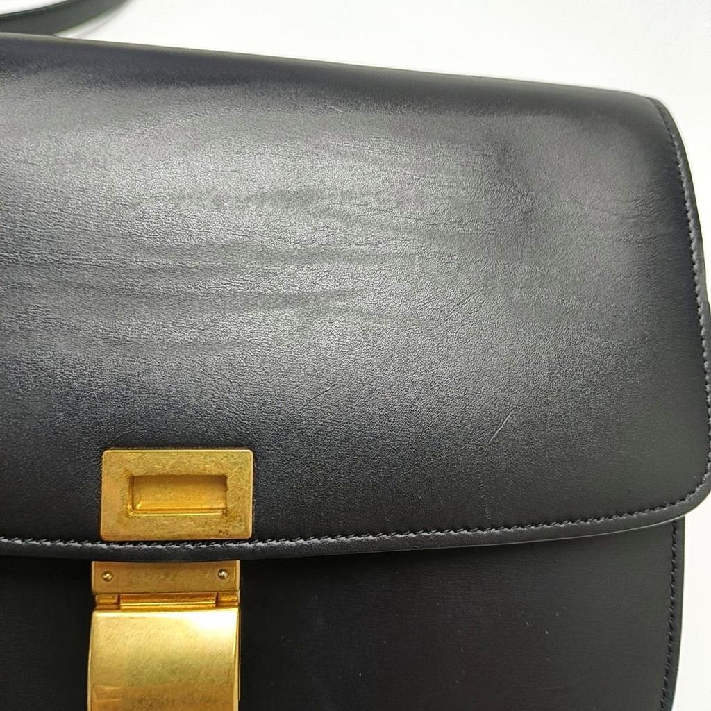[Occasion] Sac Tofu en Cuir Boucle Dorée Polie Classique Sac Bandoulière Sac Bandoulière Moyen - Bon #1OLS3MY