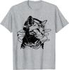 Cat In Headphones Funny Cat Vintage Funny Cat Tshirt Graphic T Shirts Oversized T Shirt Cotton Four Seasons Daily Tees Casual