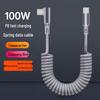 PD100W Dual Type-C Retractable Fast Charging Cable for Cars & Motorcycles