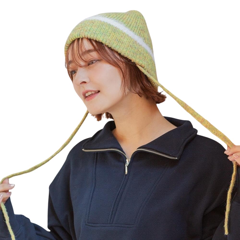 

Шапка вязаная ICHIYON Shaggy Line с идеальной защитой от осени и холодной погоды [14+ PLUS] Женская, на шнурке, зимняя, / 103866-171-100