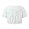 Lace Trim Bubble Sleeve Top & Skort Set - Women's Summer Two-Piece