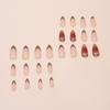 24 Pieces Wear Nail Caramel French Three-dimensional Blush, Whitening and Durable, Versatile and Removable Nail Art