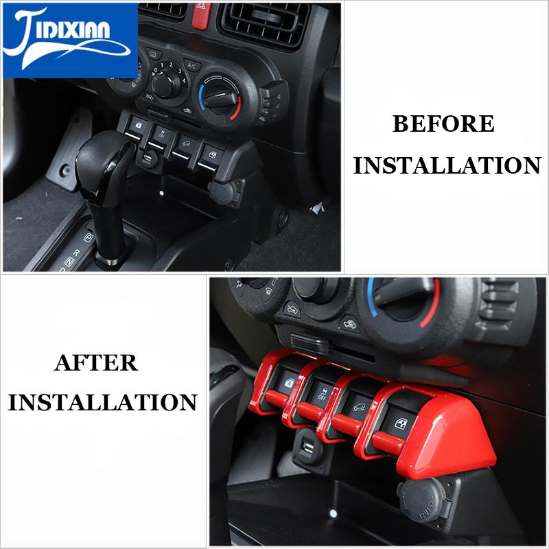 JIDIXIAN ABS, buton, comutator de ridicare a geamului auto, capac decorativ pentru panou pentru Suzuki Jimny 2022 2023 interior