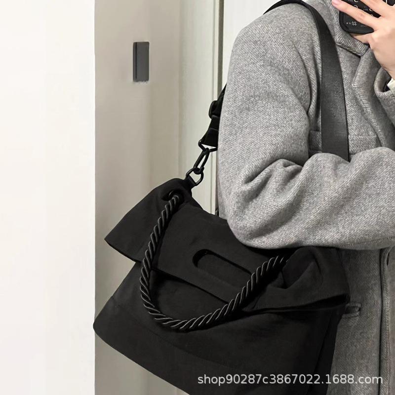 Commuter tote bag new wide shoulder strap messenger bag versatile shoulder bag college student class casual mailman bag
