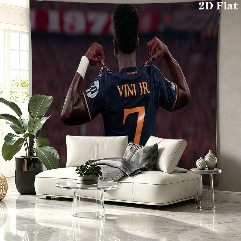 Vinicius Jr Wall tapestry, aesthetic printed fabric blanket, suitable for bedroom, living room, and home decor.