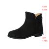 European station women's boots autumn and winter new large size spot Martin boots fringed suede round head sleeve Chelsea boots