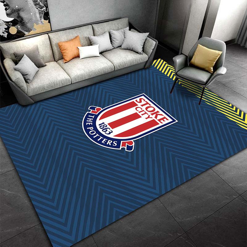 Stoke City FC Crest Carpet Suitable As a Non-slip Mat for the Living Room or Bedroom Sofa