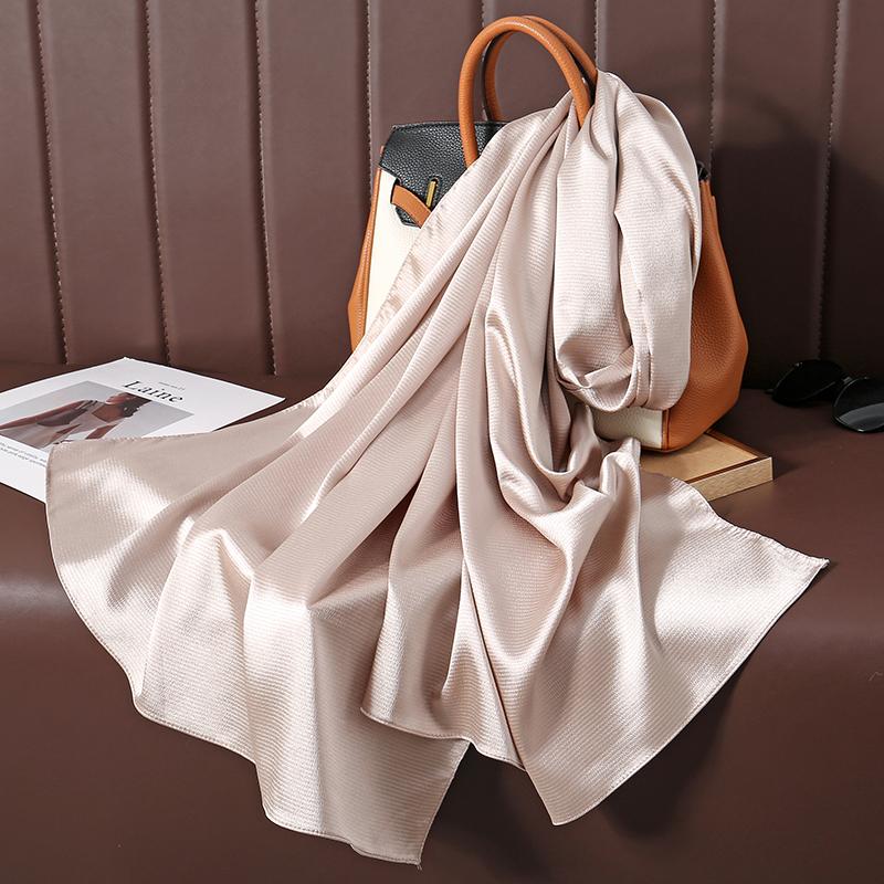 Solid Color Luxury Fashion Women Hijab Scarf Long Silk Soft Comfortable Scarves Shawl Muffler Neckerchief Outdoors Bandanna Lady