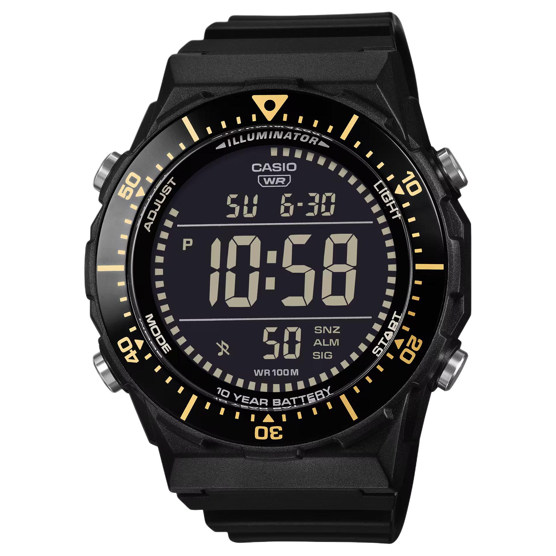 Casio Digital Series 100M Waterproof Calendar Quartz Movement Resin Strap Watch Men watches Black AE-1700H-1BV Black Dial