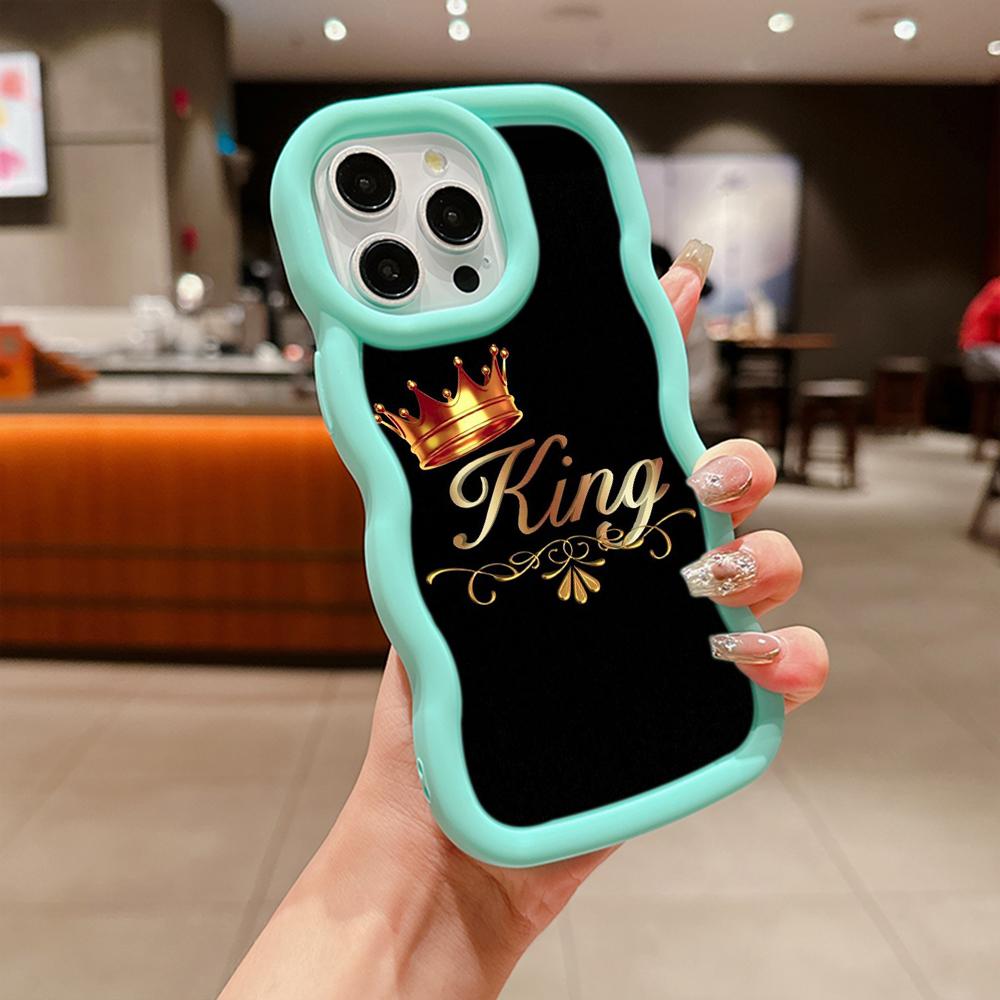 Чехлы для телефонов N84 King Queen Couples Macaron Wavy Edge для iPhone 16 Pro — фото 13