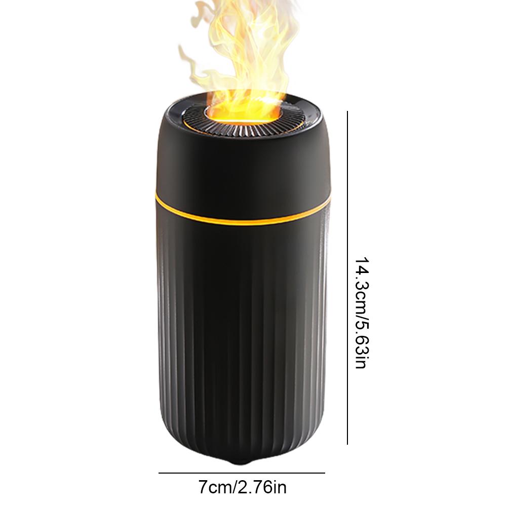 100ml Car Flame Humidifier Diffuser with Colorful Ambient Light Car Flame Light Humidifier Air Freshener for Car Decoration