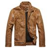 Men's simulated leather jacket European and American fashion men's locomotive PU high-quality leather jacket fleece leather jacket trendy brand