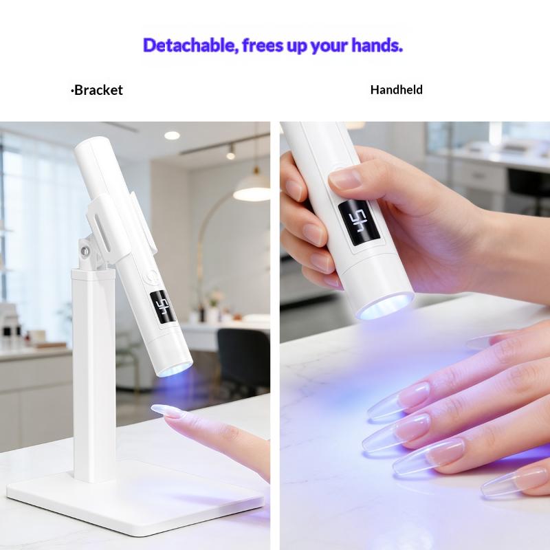 Rechargeable UV Nail Lamp Salon Grade Fast Curing Adjustable Stand LED Gel Dryer for Home DIY Use