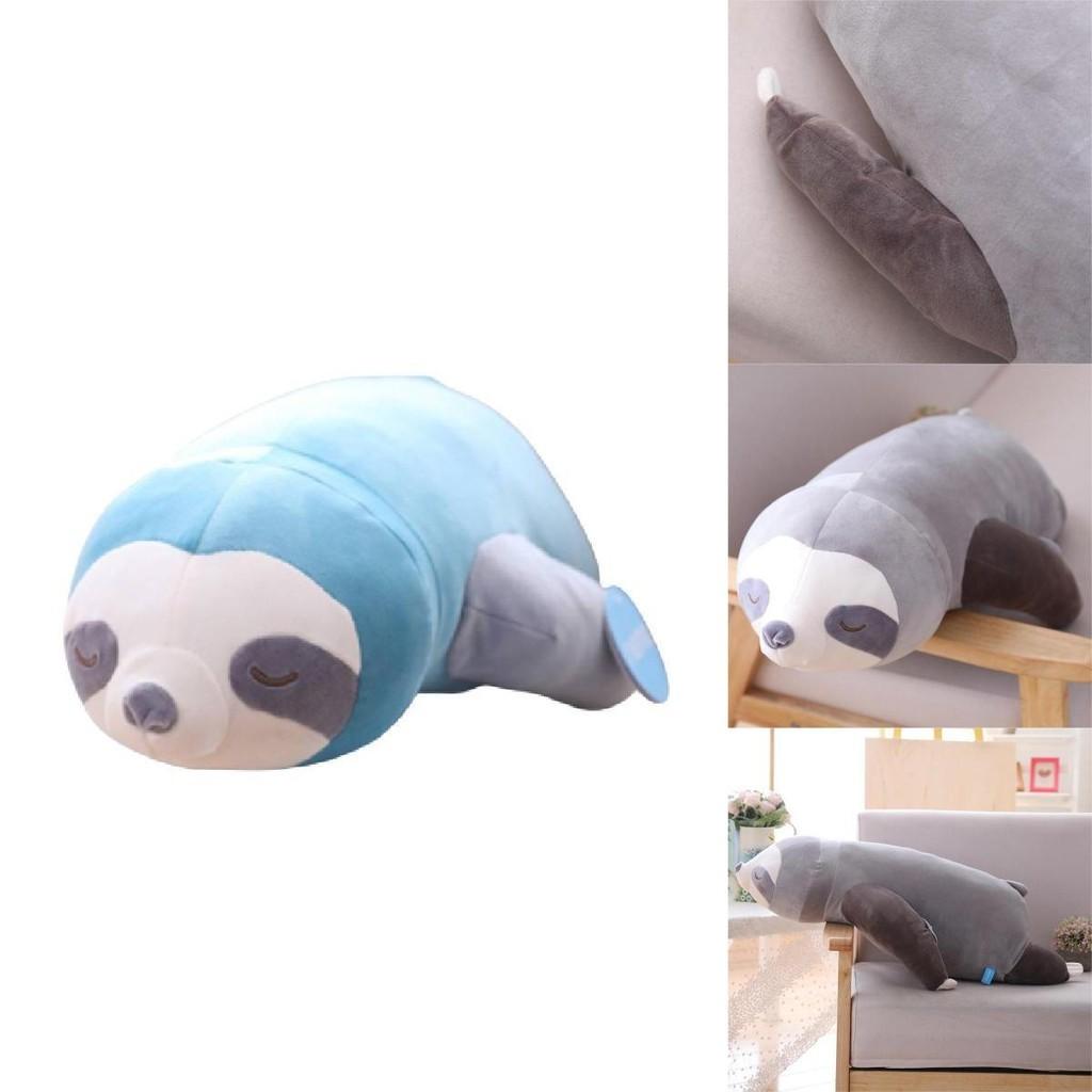 Adorable Sloth Plush Toy Pillow For Kids And Girls Short Plush And Pp Cotton Stuffed Blue And Grey