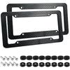 Wanheart 2-Pack Carbon Fiber License Plate Frames – Standard 12×6 Fit with Screws & Caps, Durable Waterproof Plate Covers Kit for Car SUV Truck