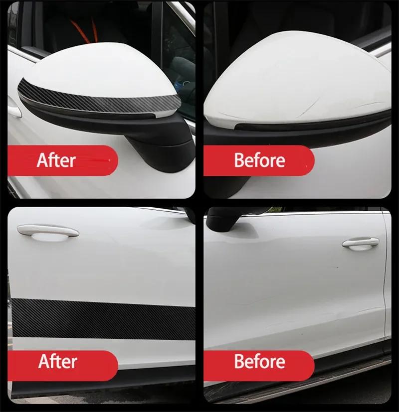 Carbon Fiber Car Door Sill Sticker Scratch Proof Moulding Strip Car Sticker Protector Door Edge Protective Black