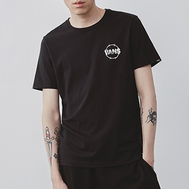 Vans Back Print Short Sleeve T-Shirt Unisex Tops Black VN0A4P5ABLK