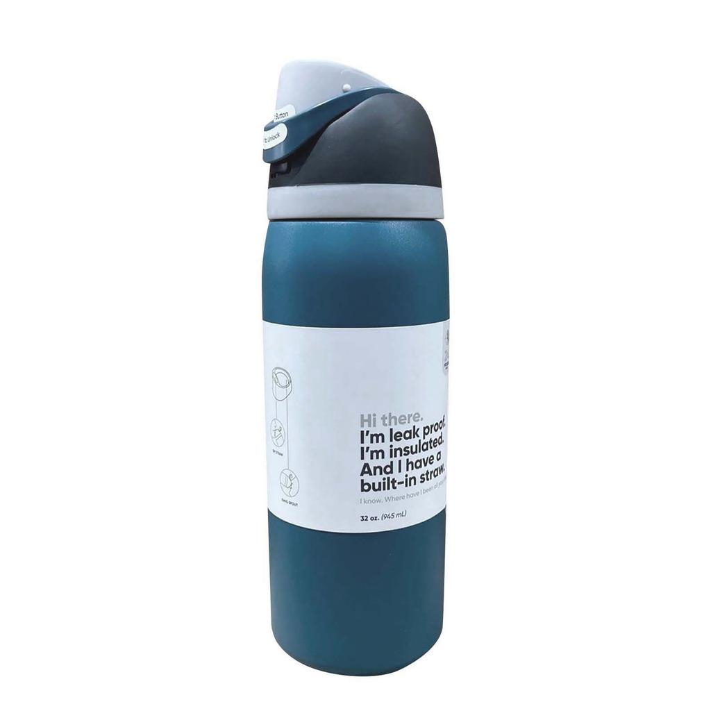 Stainless Steel Vacuum Outdoor Sports Kettle, Hand Held Straw Cup Double Layer Vacuum Cup 32oz