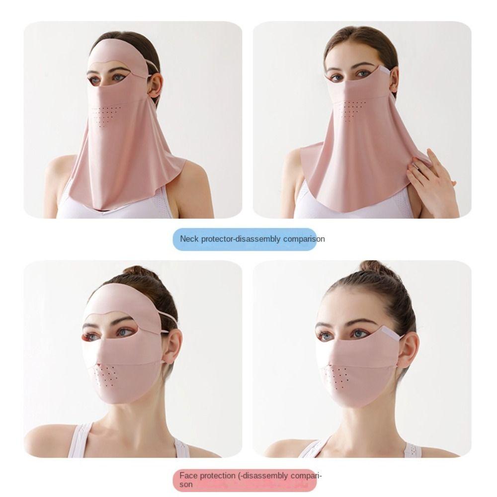 Sun Protection Mask Seamless Removable Mask UV Protection Long Veil Face Mask
