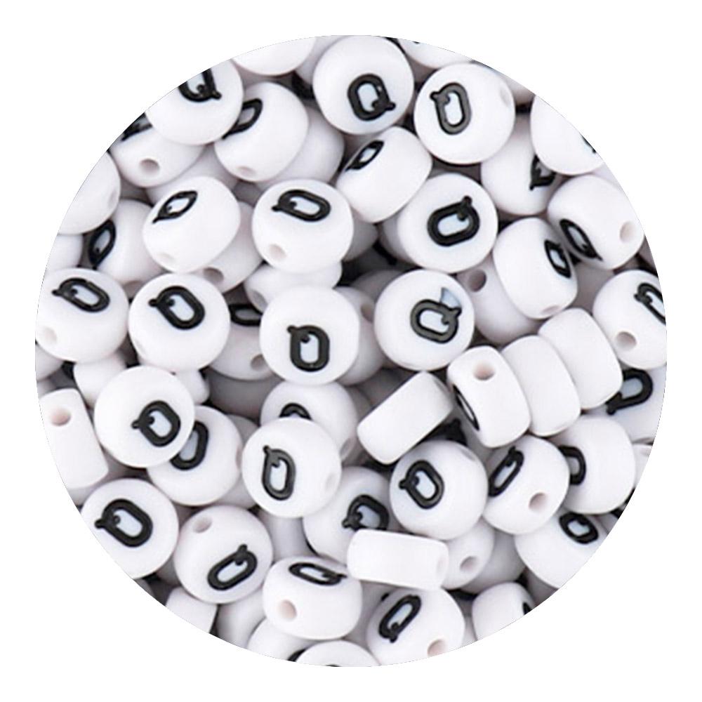 50/100/200pcs/Lot 7x4mm White A-Z Round Alphabet Acrylic Letters Beads Loose Spacer For Jewelry Making DIY Bracelet Accessories