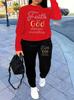 1116 European and American new women's clothing, fashionable and casual versatile 1D printing loose crew neck sweater women's suit