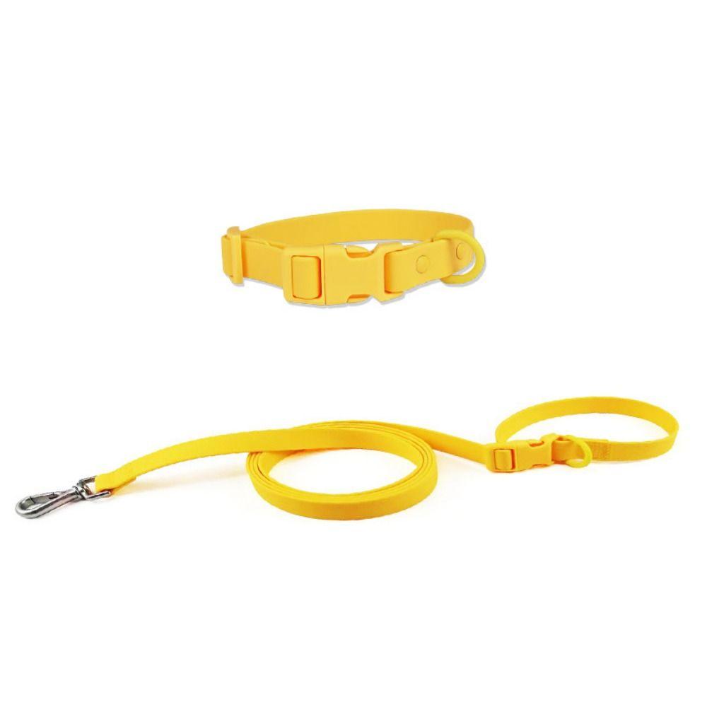 Adjustable PVC Pet Collars Combo Waterproof Soft Dog Leashes  Small/ Medium/ Large Dogs
