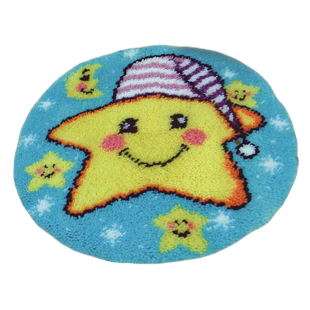 Latch Hook Rug Kits Needlework Doormat DIY Rug Making Kits Needlework Embroidery Rug for Home Decoration