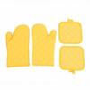 Oven Mitts Pot Holders Set Heat Proof Cotton Non Slip Kitchen Oven Gloves with Hanging   for Cooking Grilling Machine Washable