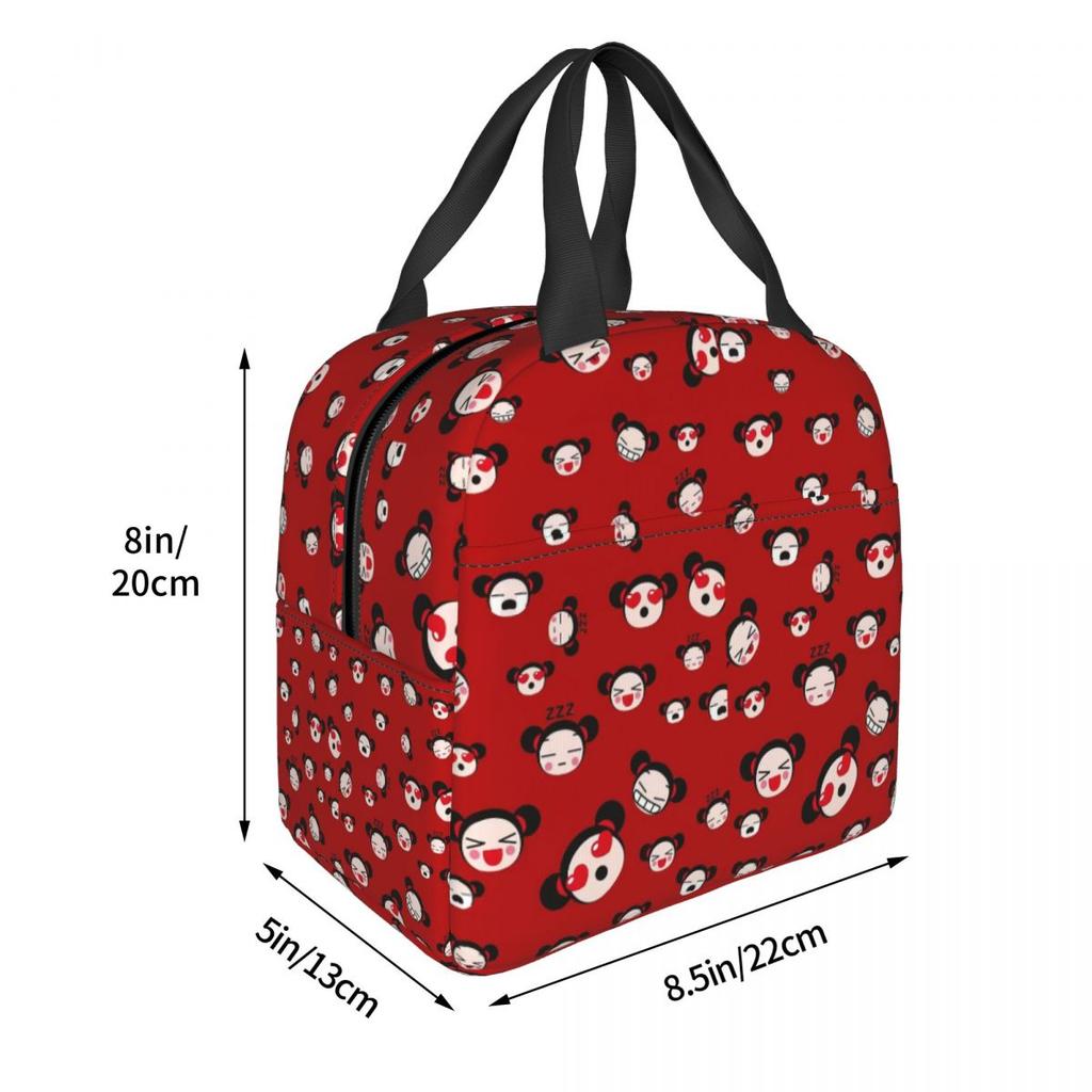 Cartoon Pucca Insulated Lunch Bag for Kids School Cooler Thermal Food Box Tote Leakproof Lunch Boxes Container