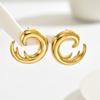 European and American Style Women's Earrings Geometric Wave Shape Design Earrings